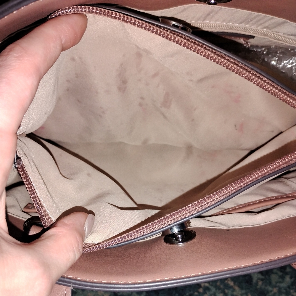 ‼️SOLD‼️Nine West Cream and Brown Satchel - Picture 7 of 10
